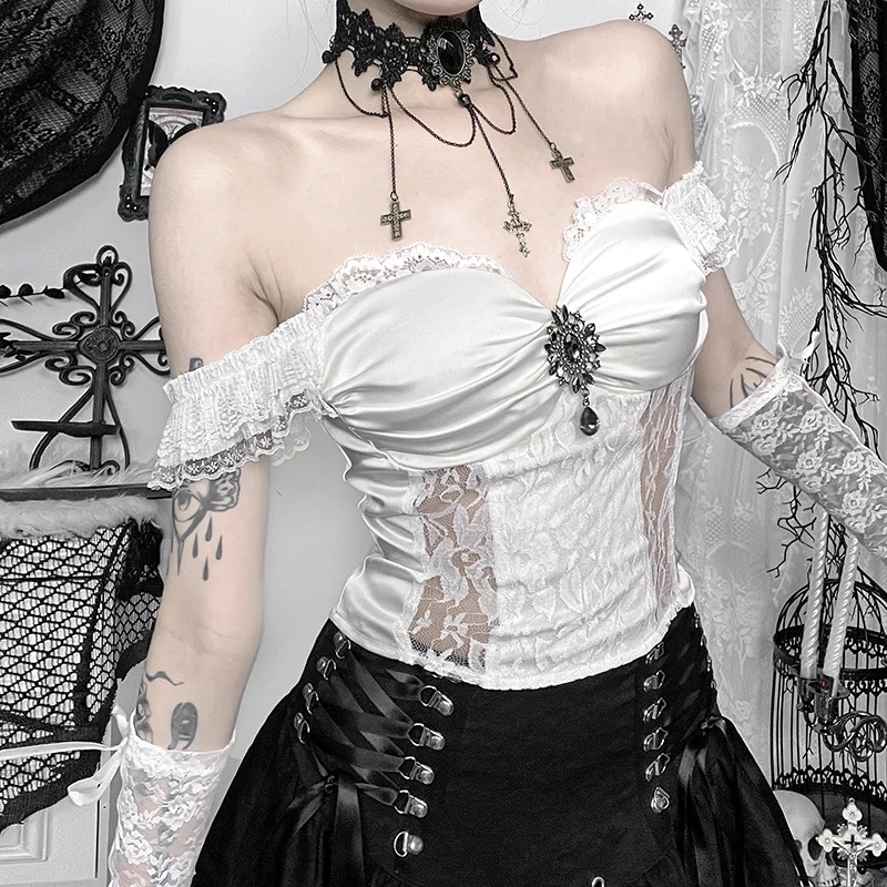 Темный топ без бретелек Ghost Bride на одно плечо, маленькая универсальная футболка в ароматном стиле для пикантной девушки
Темный топ без бретелек Ghost Bride на одно плечо, маленькая универсальная футболка в ароматном стиле для пикантной девушки