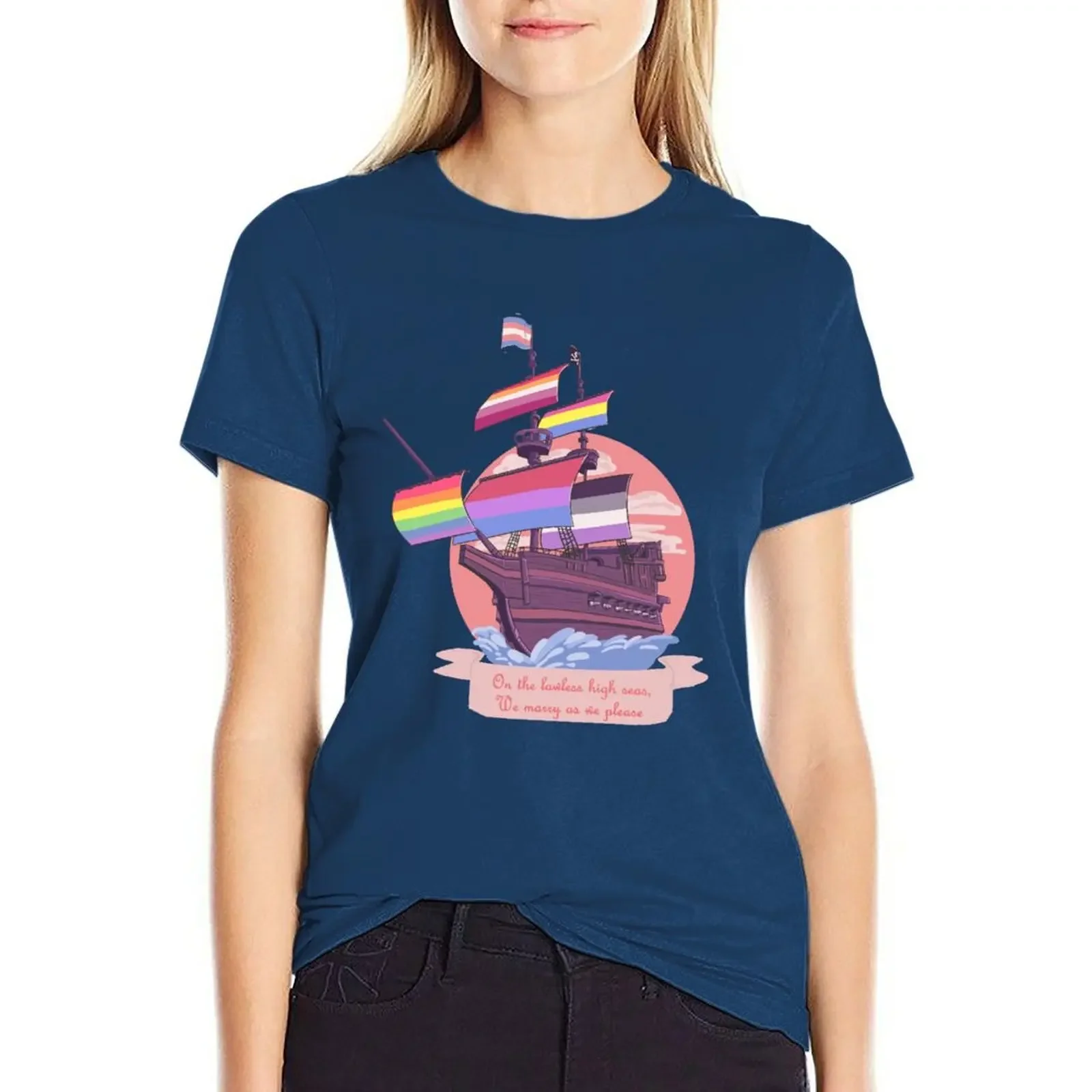 Pride Pirate Ship T-shirt female cute clothes shirts graphic tees Womens graphic t shirts
Pride Pirate Ship T-shirt female cute clothes shirts graphic tees Womens graphic t shirts