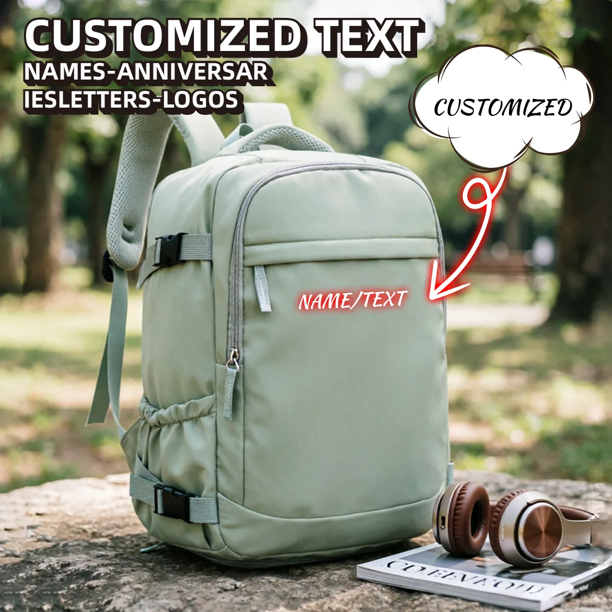 Logo Customized Backpack for Women, Casual Large-Capacity Travel Backpack, Female College Student School Bag, Commuter Computer Bag, Travel Carry-On Bag, Personalized DIY
Logo Customized Backpack for Women, Casual Large-Capacity Travel Backpack, Female College Student School Bag, Commuter Computer Bag, Travel Carry-On Bag, Personalized DIY