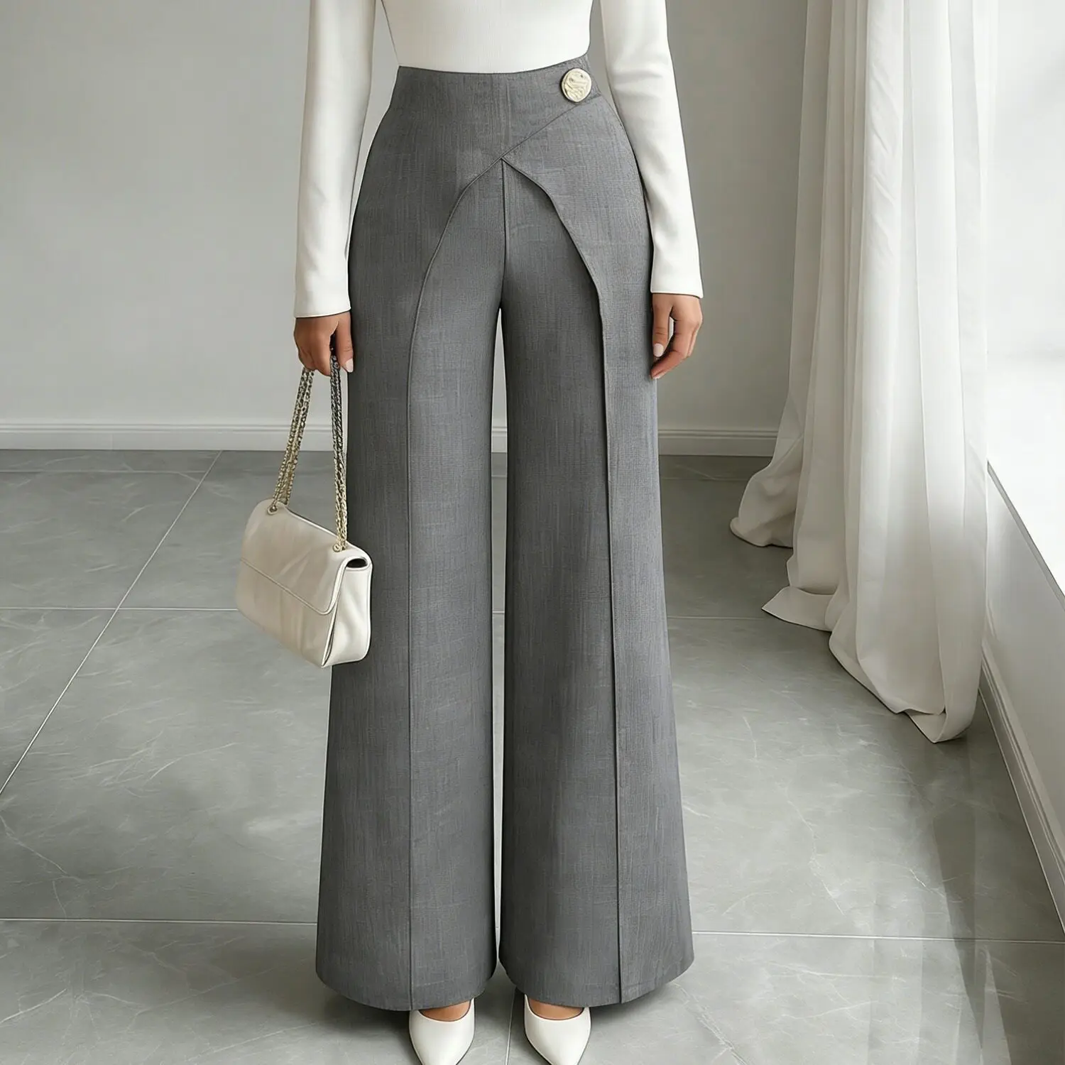 High Waist Straight Leg Casual Pants Women's Suit Slimming High Waist Comfortable Polyester Fiber Trousers for Casual Wear
High Waist Straight Leg Casual Pants Women's Suit Slimming High Waist Comfortable Polyester Fiber Trousers for Casual Wear