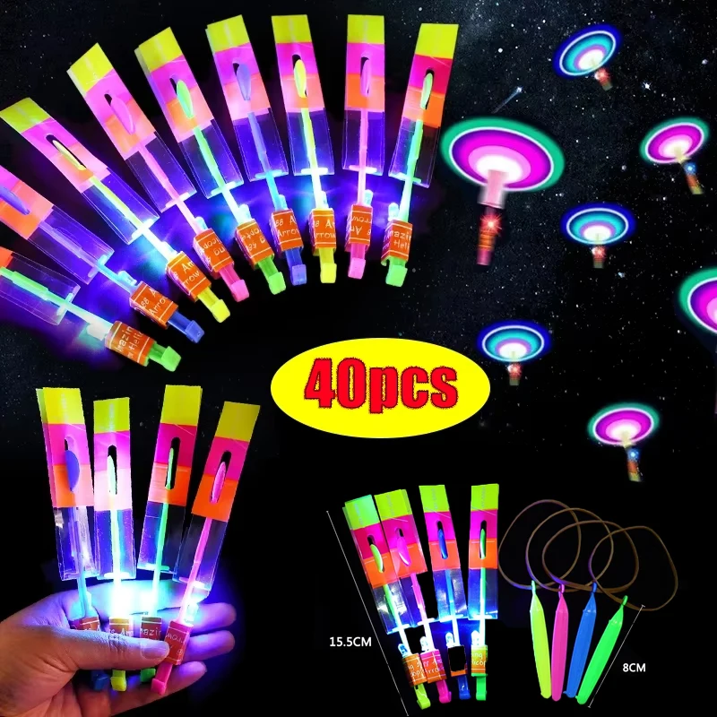 5/40Pcs LED Light Arrow Rocket Helicopter Flying Toys Kids Birthday Party Favors Gift Bag Pinata Fillers Rubber Band Catapult
5/40Pcs LED Light Arrow Rocket Helicopter Flying Toys Kids Birthday Party Favors Gift Bag Pinata Fillers Rubber Band Catapult