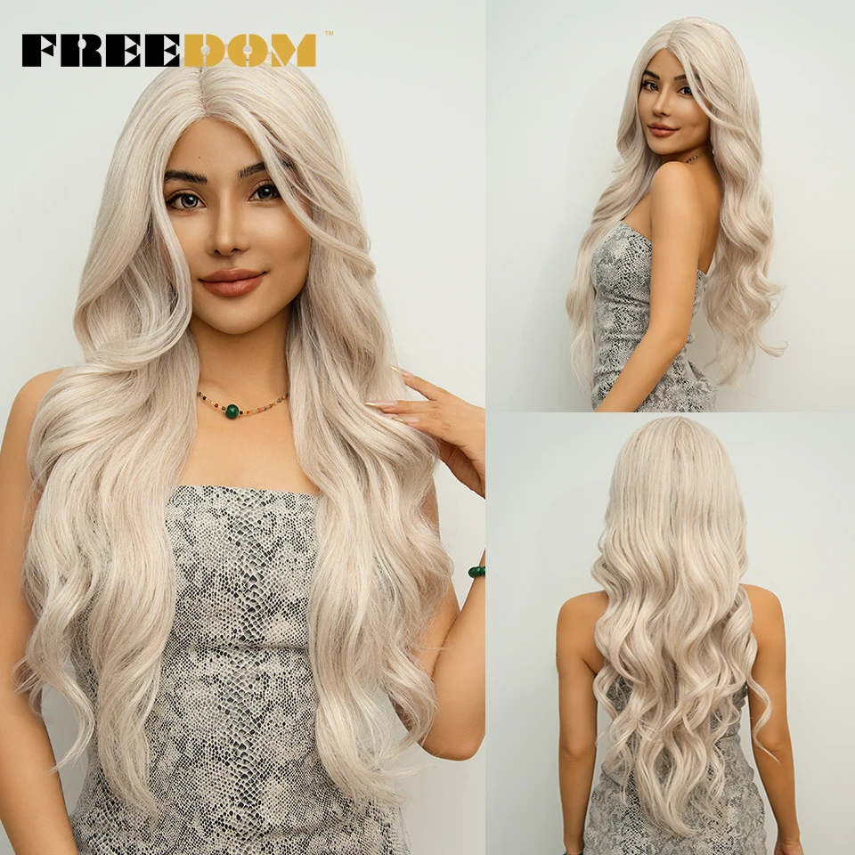 FREEDOM Synthetic Lace Front Wigs For Women 28 Inch Body Wave Lace Wig Brown Ombre Blonde White Cosplay Wig Heat Resistant
FREEDOM Synthetic Lace Front Wigs For Women 28 Inch Body Wave Lace Wig Brown Ombre Blonde White Cosplay Wig Heat Resistant