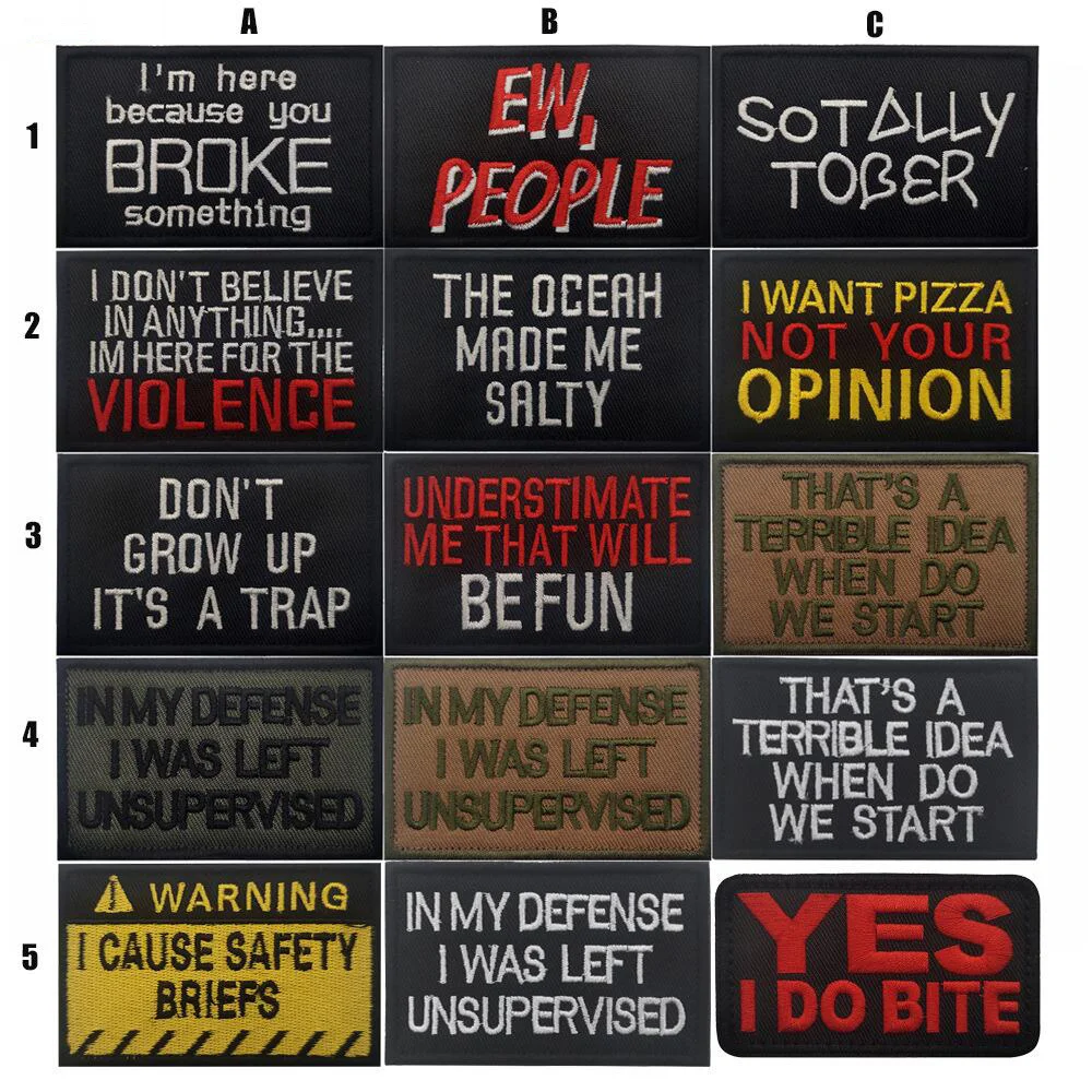 New Square English for My Defense Personality Quotes Embroidered Cloth Stickers Colored Letters Tactical Morale Armband
New Square English for My Defense Personality Quotes Embroidered Cloth Stickers Colored Letters Tactical Morale Armband