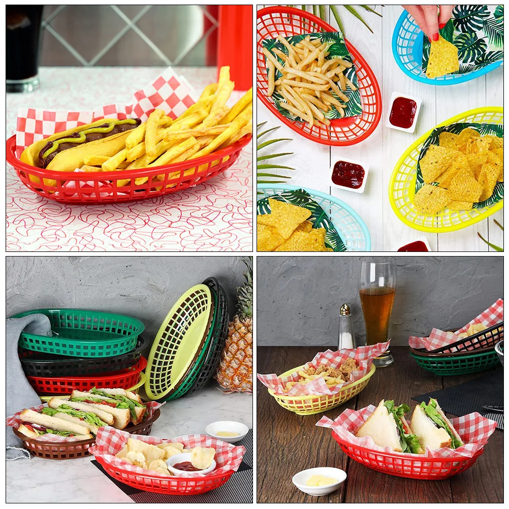 12pcs Fast Food Basket Boat Shaped Storage Basket for Snack French Fry Container Desktop Plastic Food Organizer Home Restaurant
12pcs Fast Food Basket Boat Shaped Storage Basket for Snack French Fry Container Desktop Plastic Food Organizer Home Restaurant