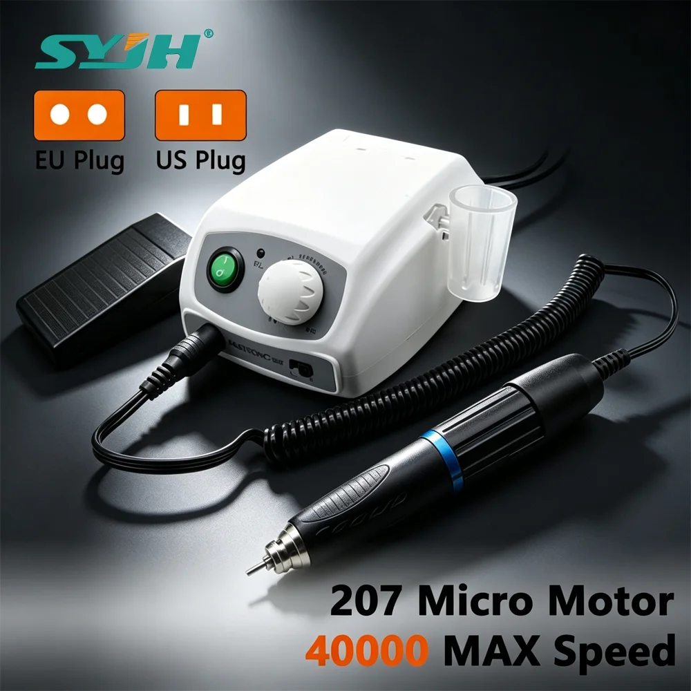 FASTRONG 207 Dental Micromotor 40000RPM 65W Polishing Handpiece Kit Electric Nail Drill Machine for Manicure Dental Lab Use
FASTRONG 207 Dental Micromotor 40000RPM 65W Polishing Handpiece Kit Electric Nail Drill Machine for Manicure Dental Lab Use