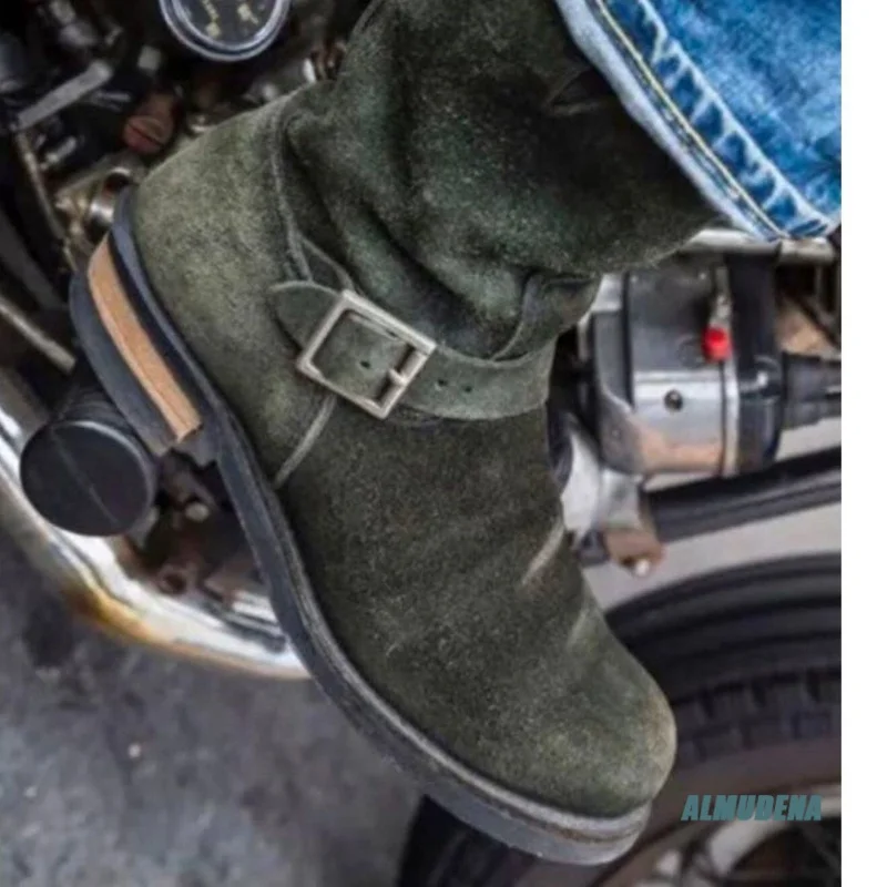 Dark Green Suede Leather Men's Engineer Boots Round Toe Buckle Strap Low Heel Retro Casual Urban Work Outdoor Daily Shoes
Dark Green Suede Leather Men's Engineer Boots Round Toe Buckle Strap Low Heel Retro Casual Urban Work Outdoor Daily Shoes