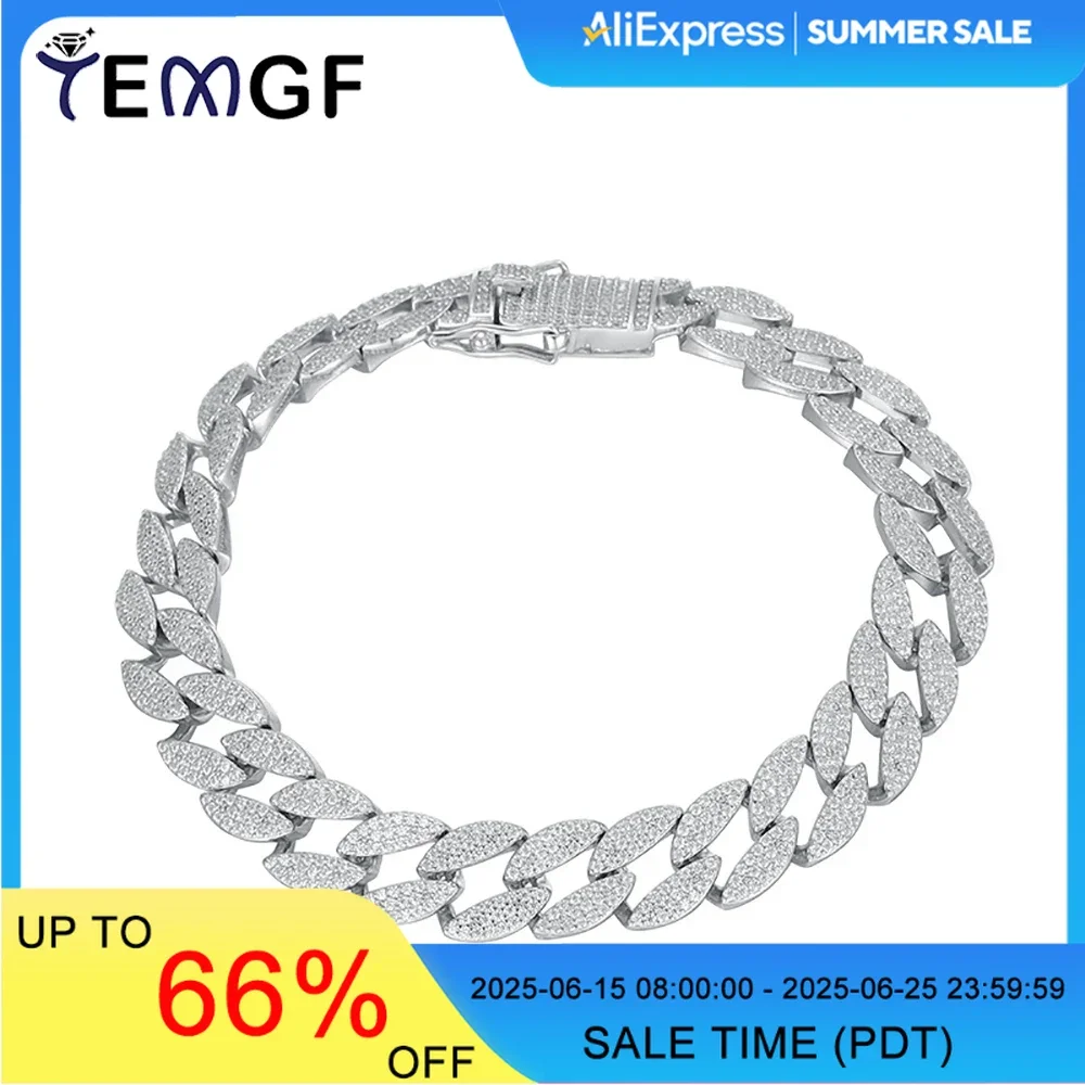 TEMGF кубинский браслет с цирконием, 100% стерлинговое серебро S925, цепочка для мужчин и женщин, хип-хоп, пара, модные сверкающие ювелирные изделия
TEMGF кубинский браслет с цирконием, 100% стерлинговое серебро S925, цепочка для мужчин и женщин, хип-хоп, пара, модные сверкающие ювелирные изделия