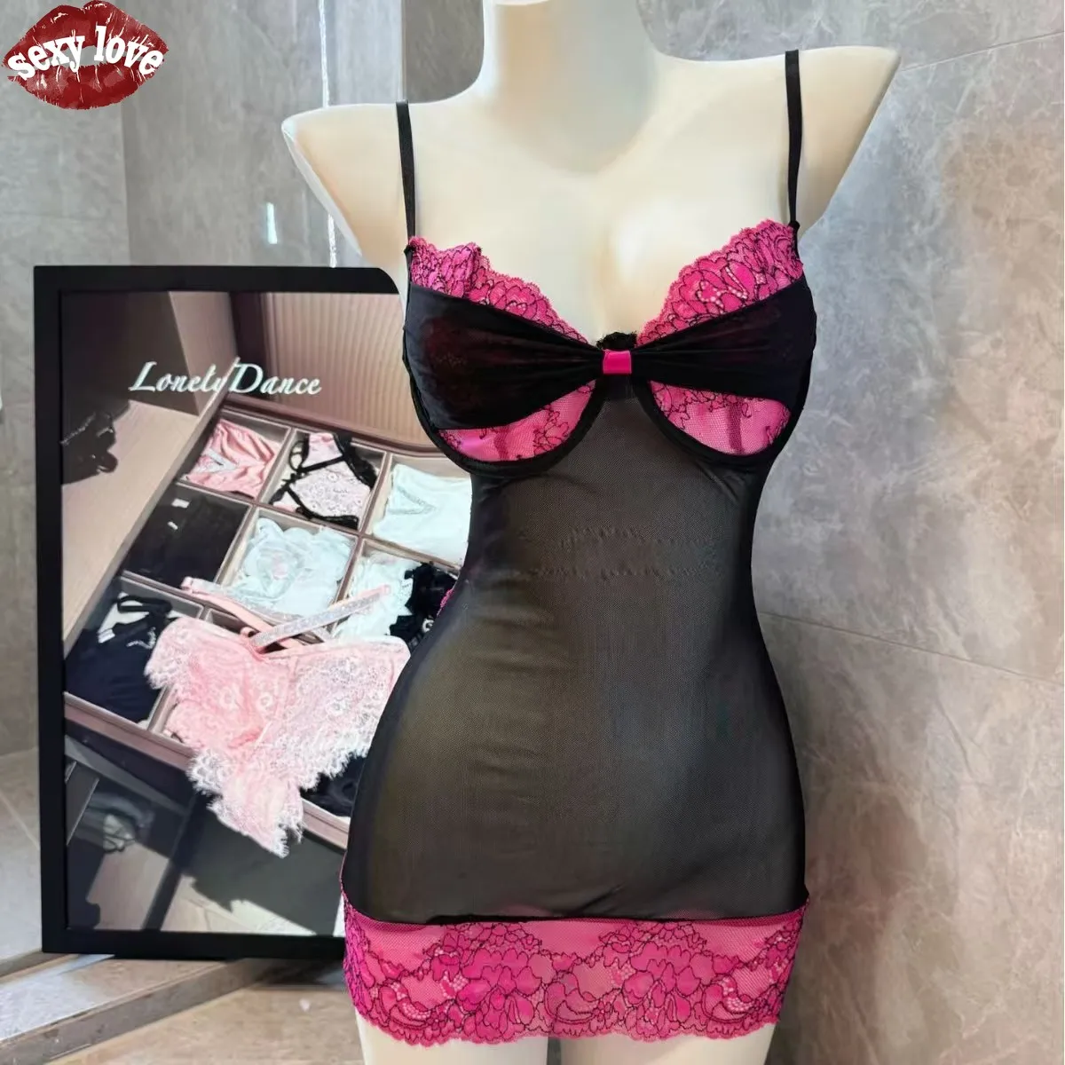 Ladies' Sexy Lingerie, Sexy Lace Camisole, Hip Hugging Skirt, Uniform, Pure Sensual Style, Seductive and Romantic Nightgown
Ladies' Sexy Lingerie, Sexy Lace Camisole, Hip Hugging Skirt, Uniform, Pure Sensual Style, Seductive and Romantic Nightgown