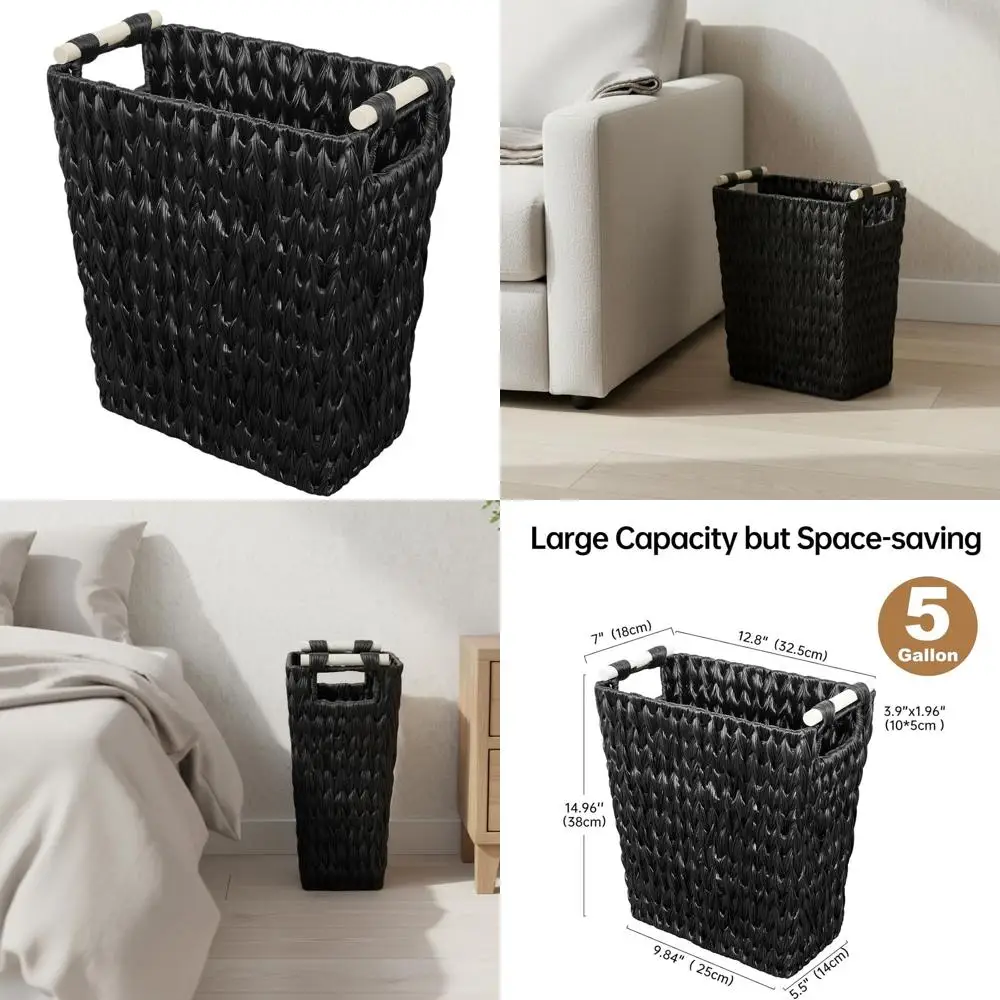 5 Gallon Wicker Waste Bin with Wooden Handles for Home & Office Use
5 Gallon Wicker Waste Bin with Wooden Handles for Home & Office Use