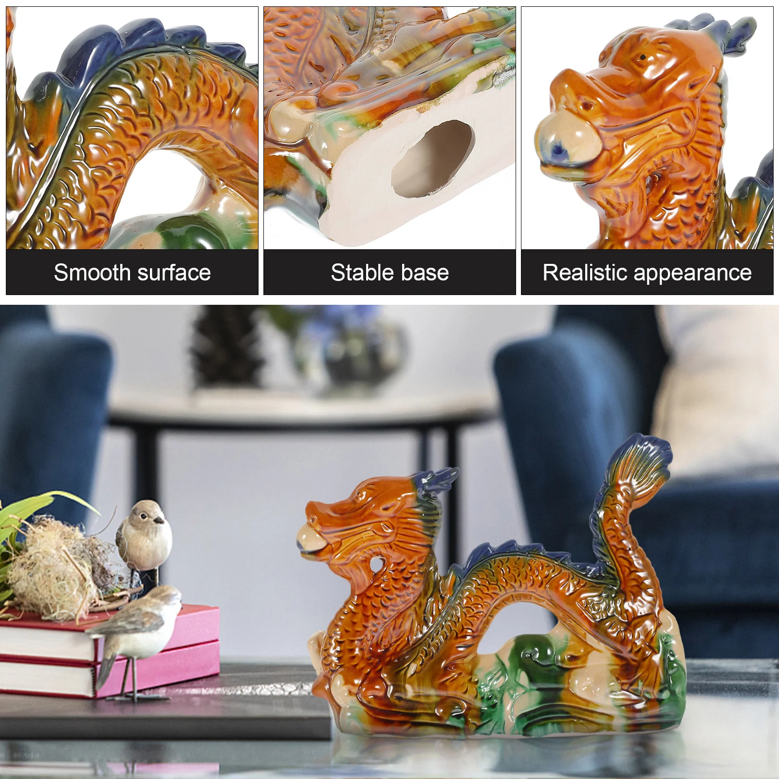 Auspicious Dragon Figurine Craft Decor Chinese Decors Ceramic Ornaments Desk Statue
Auspicious Dragon Figurine Craft Decor Chinese Decors Ceramic Ornaments Desk Statue