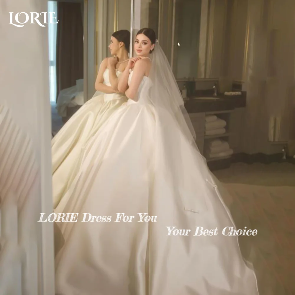 LORIE Satin Modern Wedding Dresses Strapless Bow A-Line Puff Bridal Gown Princess Bride Dress Customized Simple Dress
LORIE Satin Modern Wedding Dresses Strapless Bow A-Line Puff Bridal Gown Princess Bride Dress Customized Simple Dress