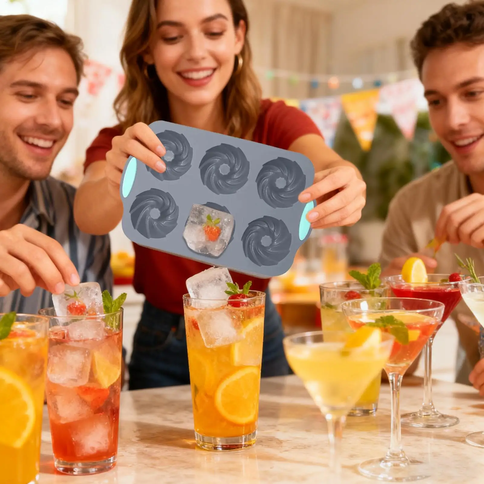 Silicone Ice Mold Reusable Flexible Craft Supplies Christmas Wreath Ice Tray Silicone Molds For Freezer Chocolate Cake Food
Silicone Ice Mold Reusable Flexible Craft Supplies Christmas Wreath Ice Tray Silicone Molds For Freezer Chocolate Cake Food