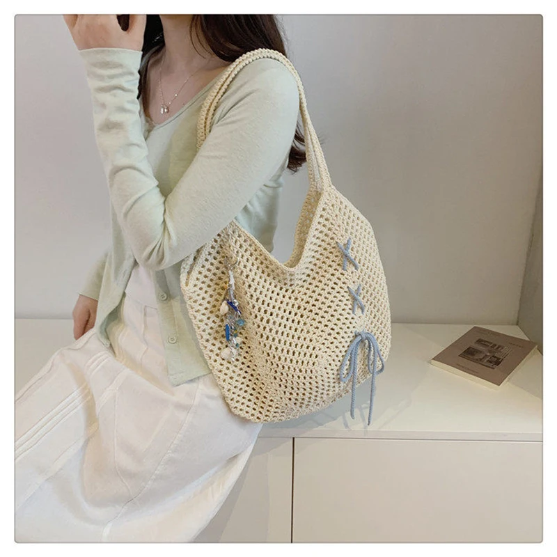 Beach Vacation Style Woven Bag For Women Large Capacity Hollow Fishing Net Knitted Beach Bag 2026 Summer New Shoulder Bag
Beach Vacation Style Woven Bag For Women Large Capacity Hollow Fishing Net Knitted Beach Bag 2026 Summer New Shoulder Bag