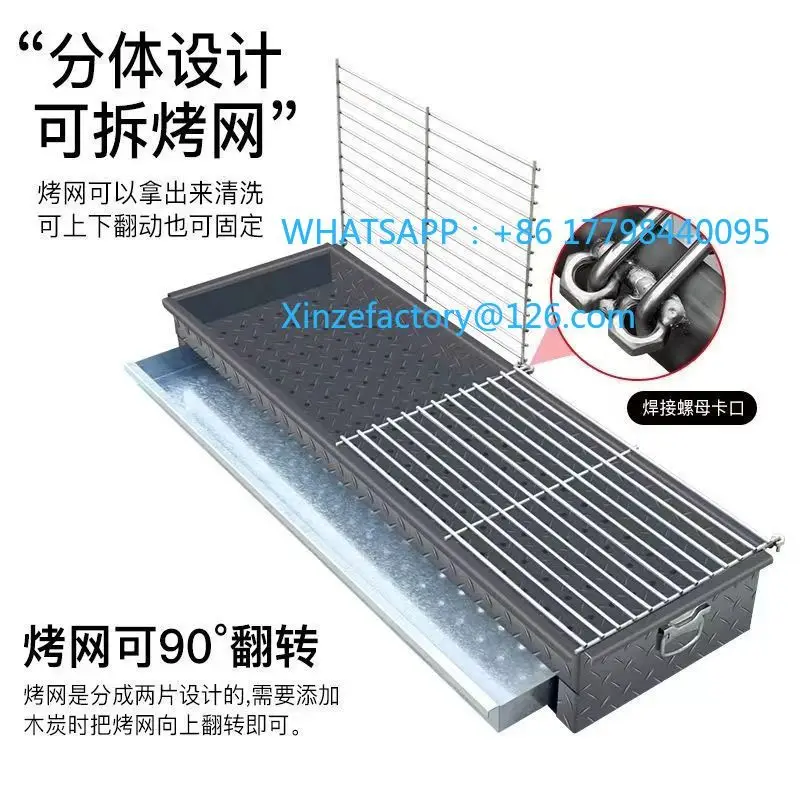 Настраиваемый утолщенный угольный ящик для барбекю, гриль, утолщенный бытовой уличный ночной рынок, киоск из баранины, шампуры
Настраиваемый утолщенный угольный ящик для барбекю, гриль, утолщенный бытовой уличный ночной рынок, киоск из баранины, шампуры