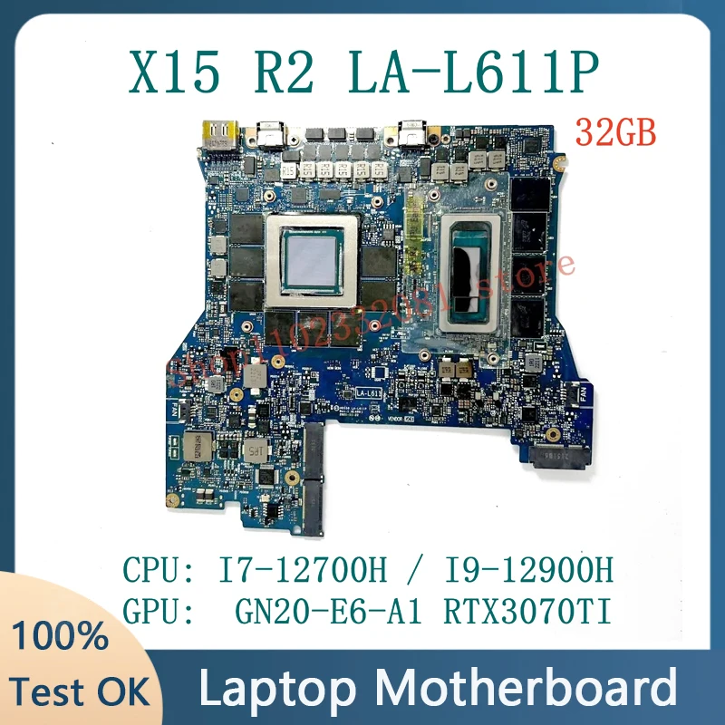 CN-07TT0R CN-0DF19J LA-L611P с процессором I7-12700H/I9-12900H GN20-E6-A1 RTX3070TI 32 ГБ Материнская плата для ноутбука DELL X15 R2 100% тест
CN-07TT0R CN-0DF19J LA-L611P с процессором I7-12700H/I9-12900H GN20-E6-A1 RTX3070TI 32 ГБ Материнская плата для ноутбука DELL X15 R2 100% тест