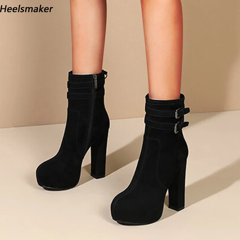 Sukeia Women Winter Ankle Boots Suede Round Toe Chunky Heels Black Brown Party Shoes Ladies Plus US Size 3-9.5
Sukeia Women Winter Ankle Boots Suede Round Toe Chunky Heels Black Brown Party Shoes Ladies Plus US Size 3-9.5