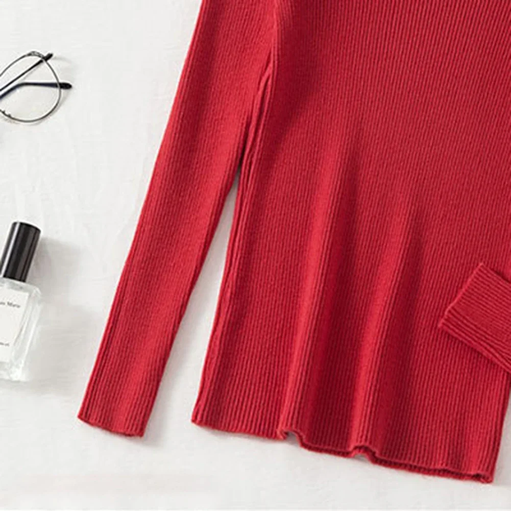 Daily Wear Sexy Knitted Sweater Turtleneck Autumn Winter Top Dark Green Slim Knitted Pullover Regular Length Solid Color
Daily Wear Sexy Knitted Sweater Turtleneck Autumn Winter Top Dark Green Slim Knitted Pullover Regular Length Solid Color