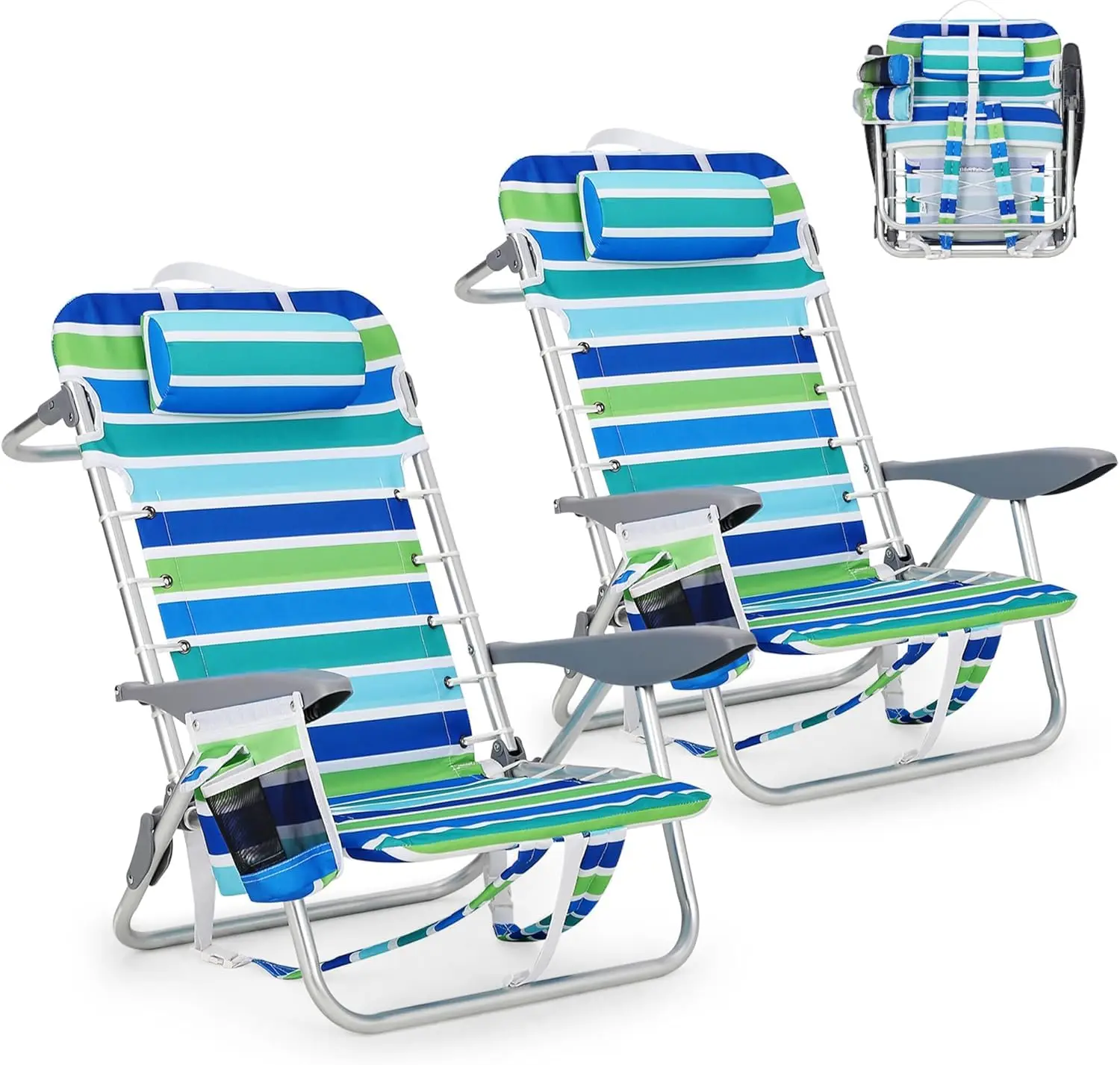 2 Pack Backpack Beach Chair For Adults, Lightweight Portable Folding Recliner With Phone Pocket, Cup Holder & Towel Bar, 300LBS
2 Pack Backpack Beach Chair For Adults, Lightweight Portable Folding Recliner With Phone Pocket, Cup Holder & Towel Bar, 300LBS