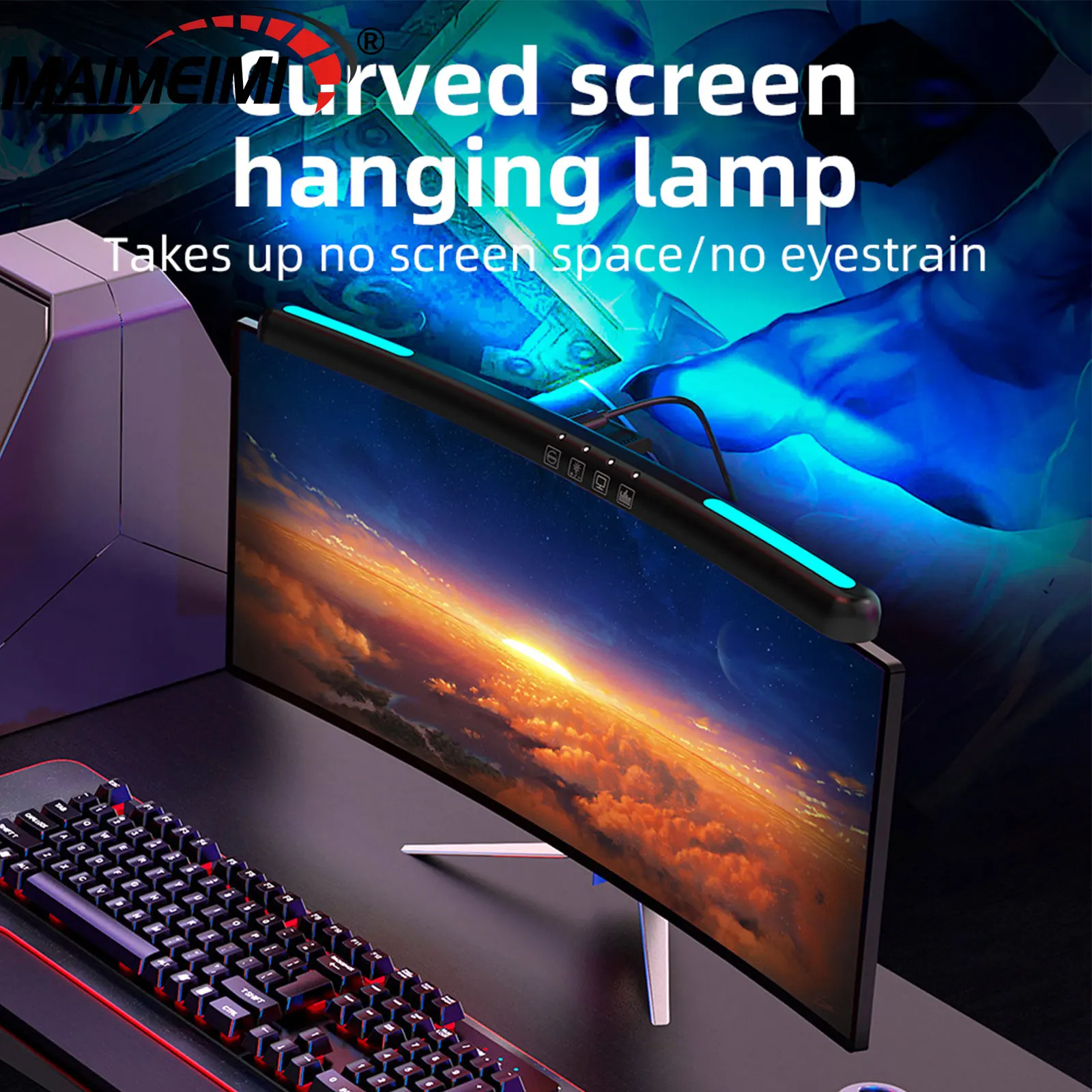  LED Desk Lamp Curved Screen Hanging Light Screen Monitor Light Bar RGB Background Atmosphere Lights For Gaming Room Decoration
LED Desk Lamp Curved Screen Hanging Light Screen Monitor Light Bar RGB Background Atmosphere Lights For Gaming Room Decoration
