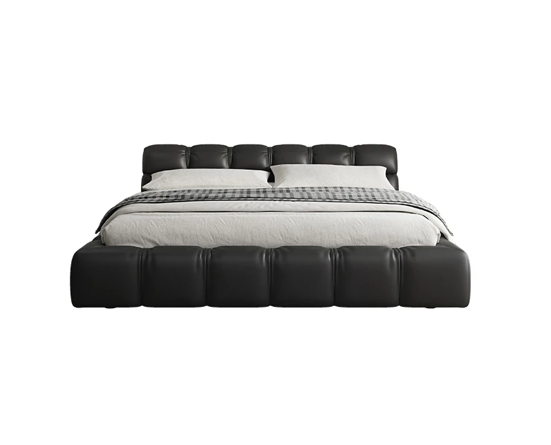 Italian minimalist first layer cowhide, black leather bed, puffs, light luxury leather art bed row
Italian minimalist first layer cowhide, black leather bed, puffs, light luxury leather art bed row