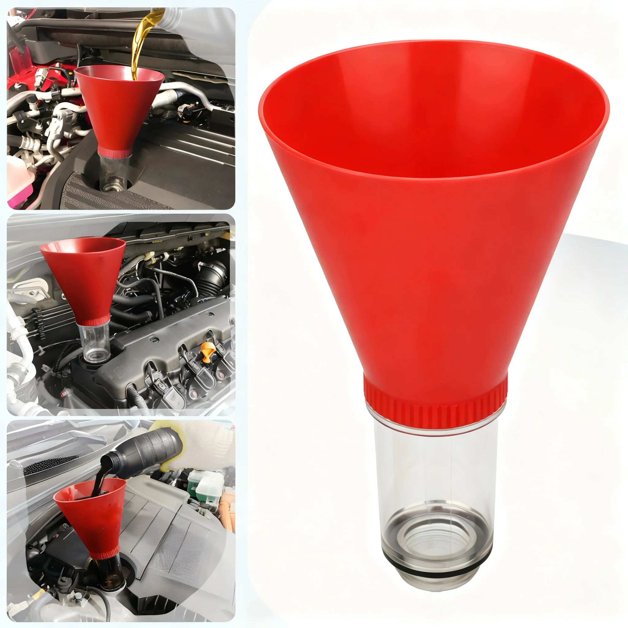Engine oil funnel, anti-overflow, hands-free operation, car engine oil filling funnel does not spill oil with threads suitable f
Engine oil funnel, anti-overflow, hands-free operation, car engine oil filling funnel does not spill oil with threads suitable f