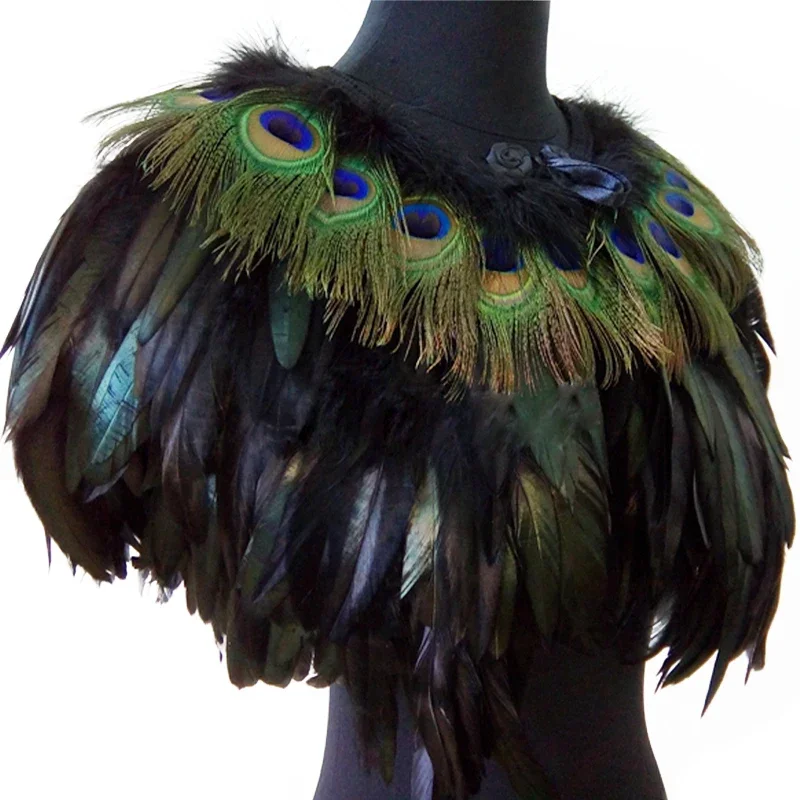 Women's Real Peacock Feather Fur Bridal Bridesmaid Wedding Cape Wrap Pashmina Scarf Shawl for Evening Fancy Dress Party
Women's Real Peacock Feather Fur Bridal Bridesmaid Wedding Cape Wrap Pashmina Scarf Shawl for Evening Fancy Dress Party