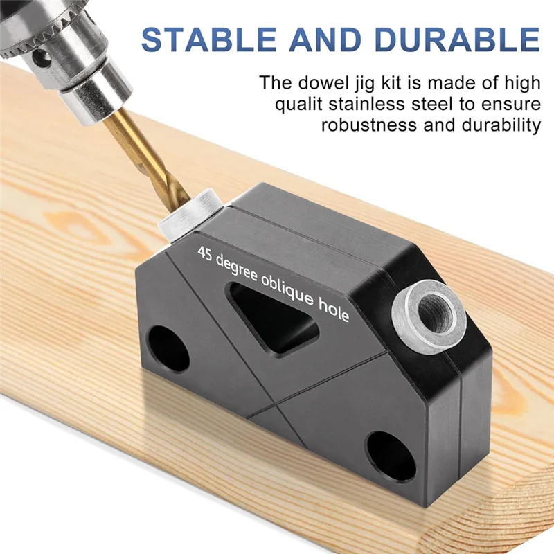 A53Q-Dowel Jig For Angled Dowel Joints, Dowel Jig Kit With Drill Bit,Hex Key, Stop Ring, Plastic Pocket Hole Plug And Screws
A53Q-Dowel Jig For Angled Dowel Joints, Dowel Jig Kit With Drill Bit,Hex Key, Stop Ring, Plastic Pocket Hole Plug And Screws
