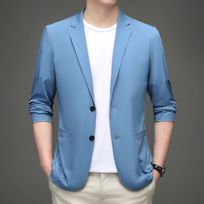 Men Ice Silk Summer Suits Casual Simple Solid Thin Sun Protection Coat Long Sleeve Breathable Single Breasted Outwear
Men Ice Silk Summer Suits Casual Simple Solid Thin Sun Protection Coat Long Sleeve Breathable Single Breasted Outwear