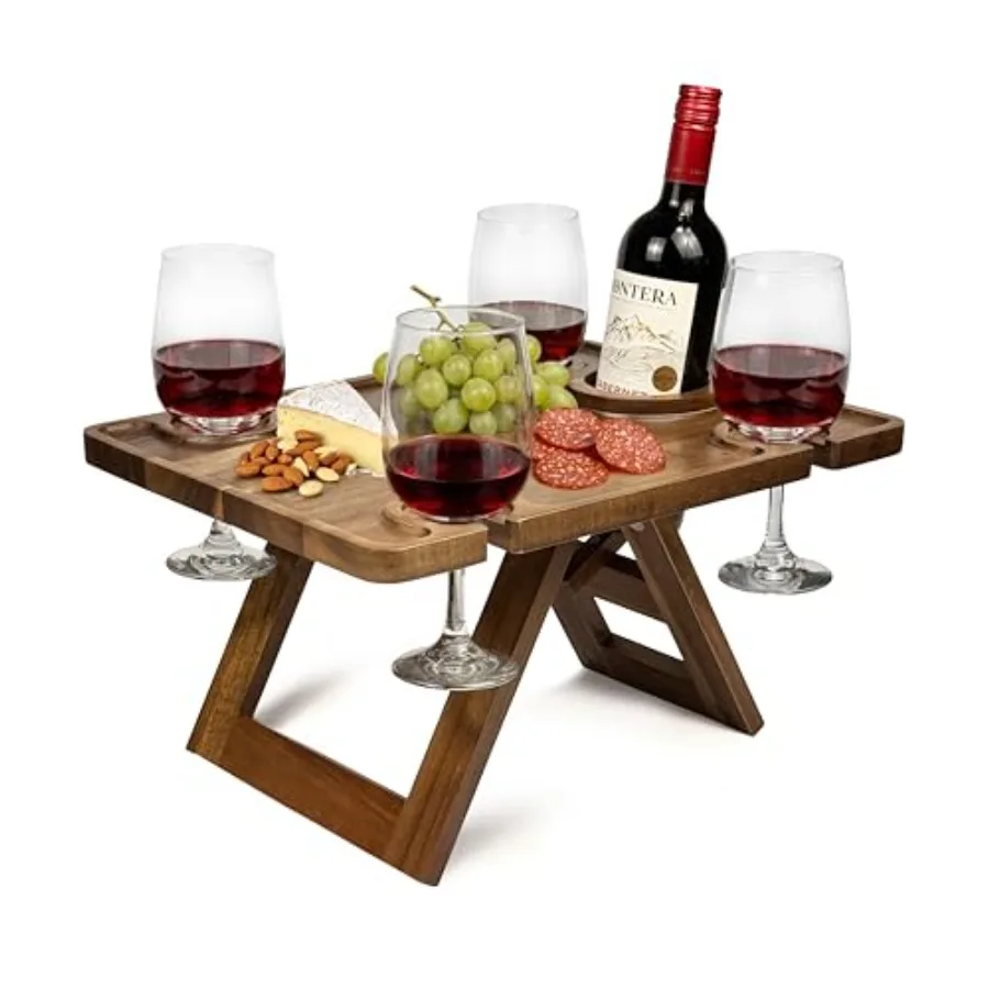 Portable Wine Picnic Table in Acacia Wood, Wine Charcuterie Board with Glass Holders, Outdoor Folding Wine Table for Beach, Par
Portable Wine Picnic Table in Acacia Wood, Wine Charcuterie Board with Glass Holders, Outdoor Folding Wine Table for Beach, Par