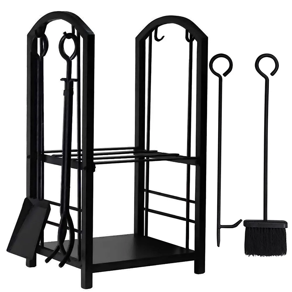Log Rack Indoor and Outdoor Firewood Rack with 5 Pieces Metal Fireplace Tools Including Poker Brush Shovel Pliers for Wood
Log Rack Indoor and Outdoor Firewood Rack with 5 Pieces Metal Fireplace Tools Including Poker Brush Shovel Pliers for Wood