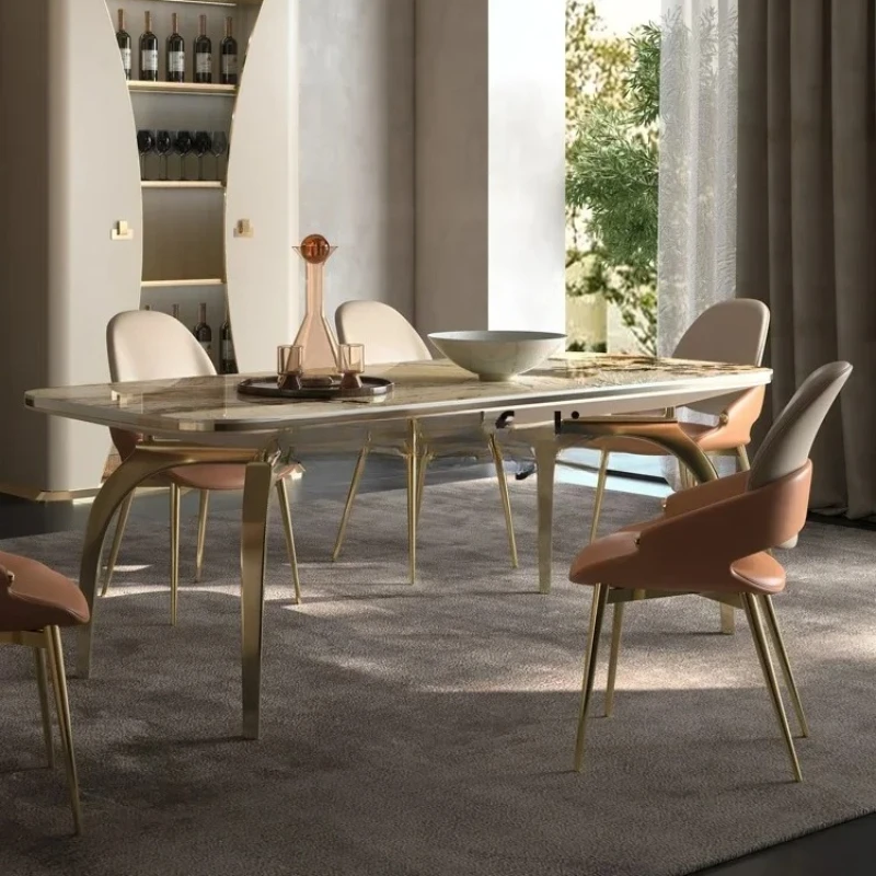 Light luxury rock slab dining table Modern simple high-end marble rectangular luxury rock slab dining table2003
Light luxury rock slab dining table Modern simple high-end marble rectangular luxury rock slab dining table2003