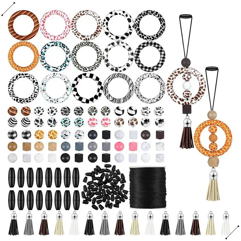 Silicone Beadable Rings Making Kits, 65Mm Round Silicone Loop Silicone Beads Keychain Tassels For DIY Pendant
Silicone Beadable Rings Making Kits, 65Mm Round Silicone Loop Silicone Beads Keychain Tassels For DIY Pendant