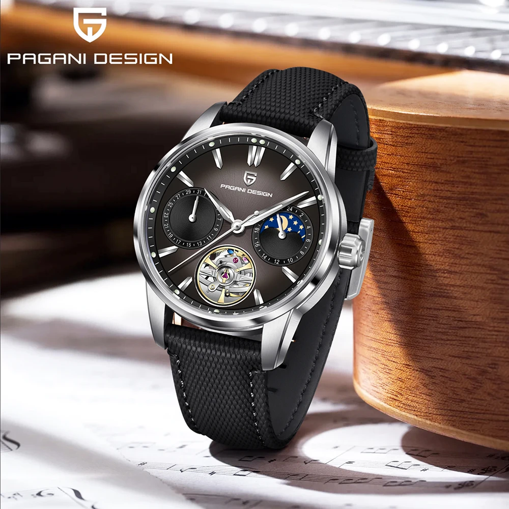 Мужские часы PAGANI DESIGN с градиентным синим циферблатом, турбийоном, фазами луны, автоматические, 2026, новые механические наручные часы для мужчин
Мужские часы PAGANI DESIGN с градиентным синим циферблатом, турбийоном, фазами луны, автоматические, 2026, новые механические наручные часы для мужчин