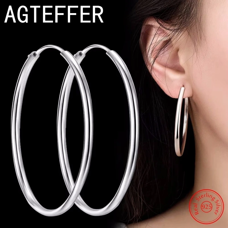 Genuine 925 Sterling Silver Women's New Jewelry Fashion Round Hoop Earrings
Genuine 925 Sterling Silver Women's New Jewelry Fashion Round Hoop Earrings