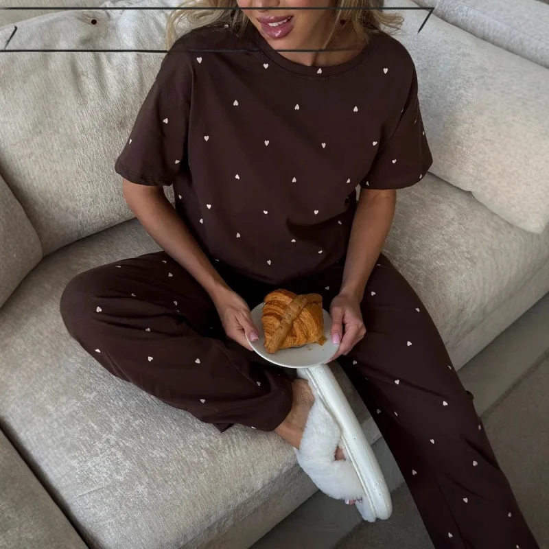 Сексуальный домашний комплект Svel: удобный хлопковый топ с принтом в виде сердечек для женщин, повседневный, для весны
Сексуальный домашний комплект Svel: удобный хлопковый топ с принтом в виде сердечек для женщин, повседневный, для весны