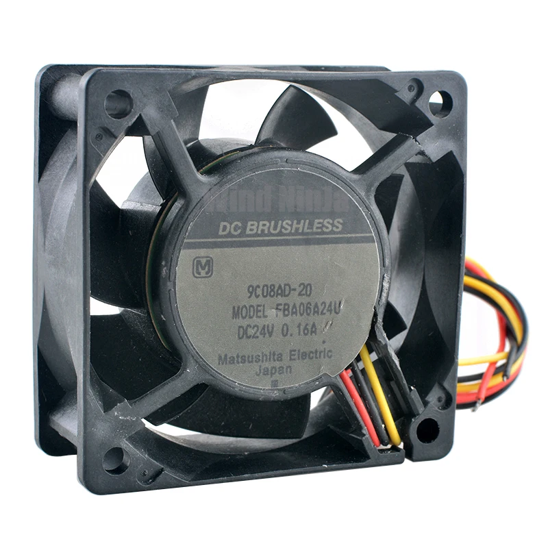 FBA06A24U 6cm 60mm fan 60x60x25mm DC24V 0.16A 3pin Axial flow fan cooling fan for frequency converter power supply
FBA06A24U 6cm 60mm fan 60x60x25mm DC24V 0.16A 3pin Axial flow fan cooling fan for frequency converter power supply