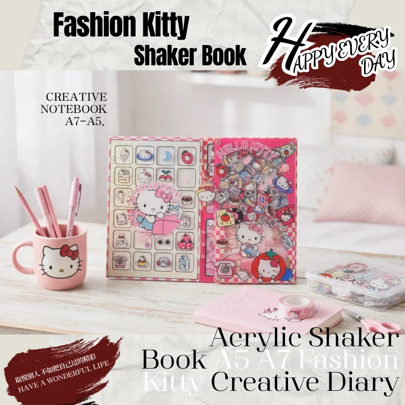 Acrylic shaker book A5 A7 creative fashion Kitty diary handbook collection note stationery loose-leaf book friend exclusive gift
Acrylic shaker book A5 A7 creative fashion Kitty diary handbook collection note stationery loose-leaf book friend exclusive gift