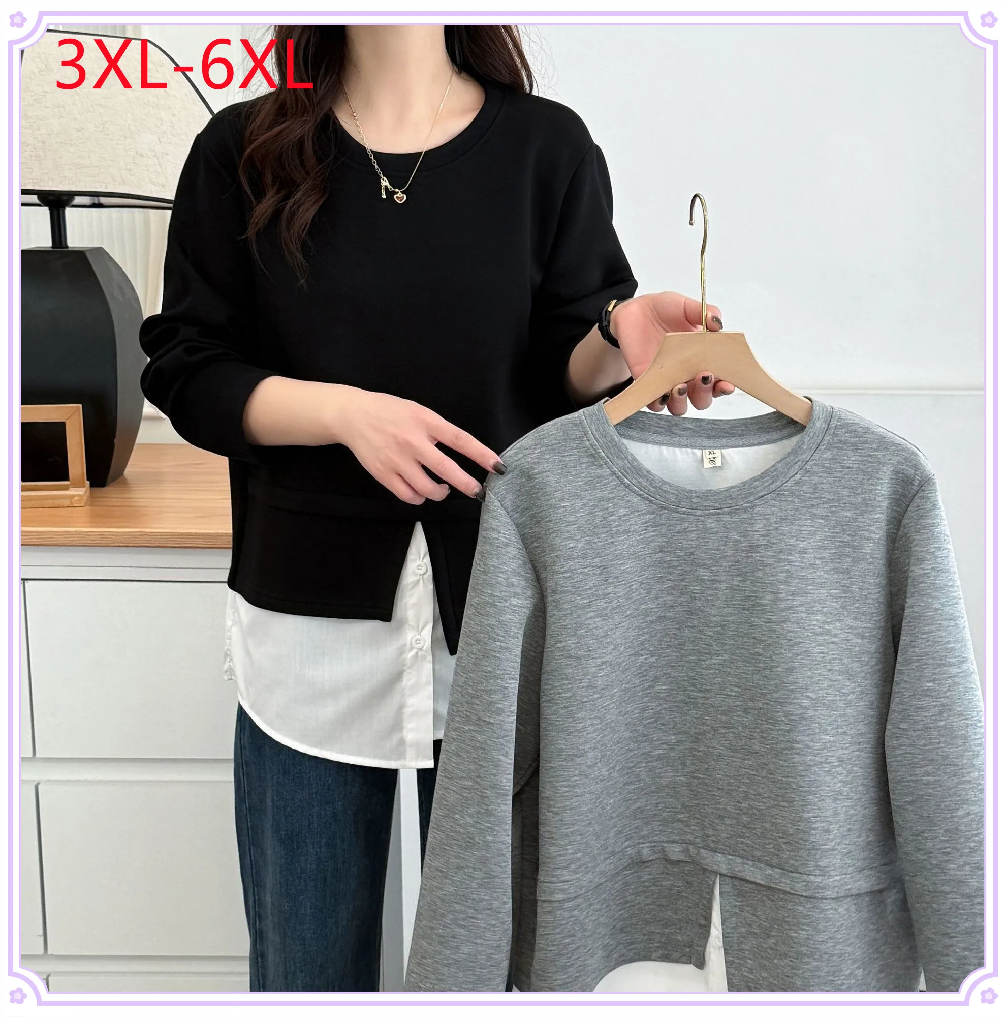 New 2025 Ladies Spring Autumn Plus Size Tops For Women Large Size Long Sleeve O-neck Blouse Coat 3XL 4XL 5XL 6XL
New 2025 Ladies Spring Autumn Plus Size Tops For Women Large Size Long Sleeve O-neck Blouse Coat 3XL 4XL 5XL 6XL