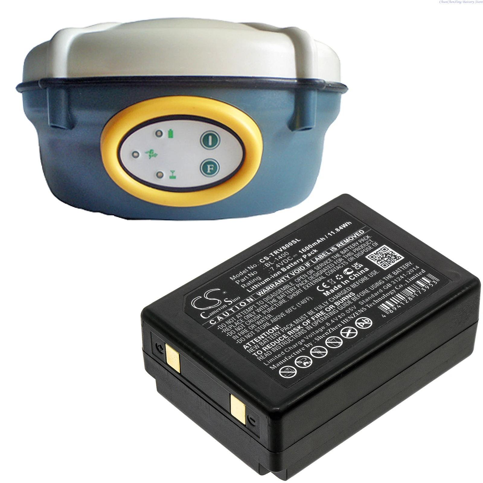Cameron Sino 7.4V 1600mAh replacement rechargeable Li-ion Battery BL-1400 for Hi-Target V8, V9, V10RTK
Cameron Sino 7.4V 1600mAh replacement rechargeable Li-ion Battery BL-1400 for Hi-Target V8, V9, V10RTK