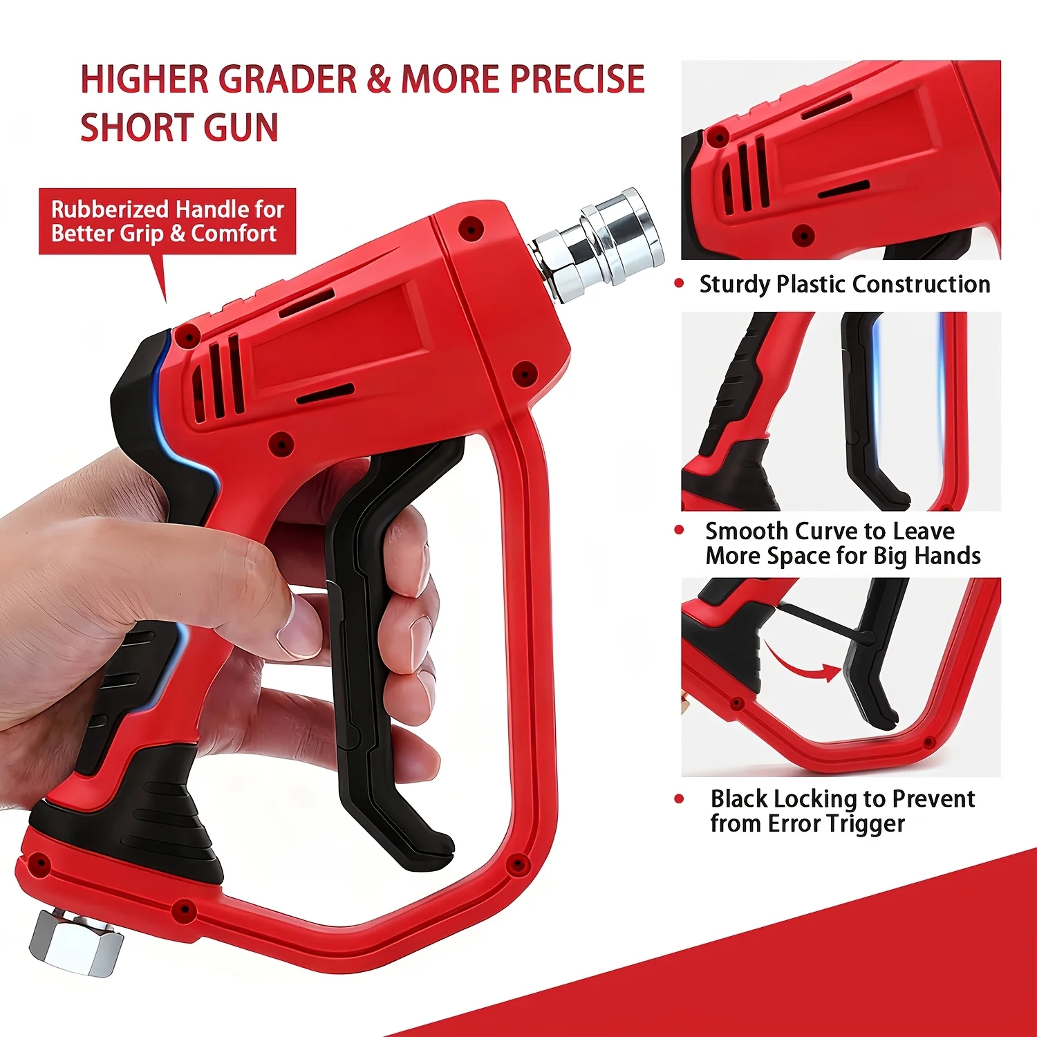 High Pressure Car Wash Gun 1/4"Quick Connect With G3/8 M22-14 M22-15 3/8" Quick Inlet Universal Car Cleaning Spray Nozzle Washin
High Pressure Car Wash Gun 1/4"Quick Connect With G3/8 M22-14 M22-15 3/8" Quick Inlet Universal Car Cleaning Spray Nozzle Washin
