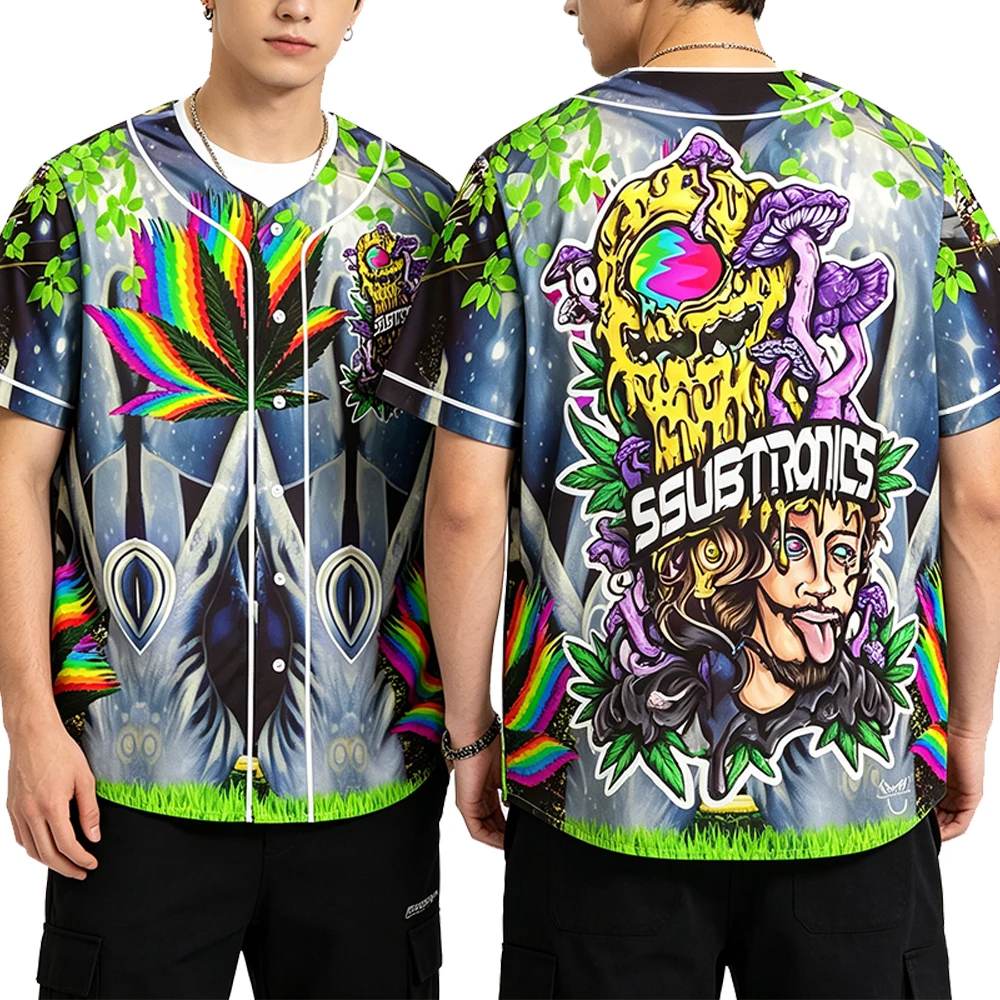 Subtronics DJ Trippy Herbs Baseball Jersey V-Neck Short Sleeve Button-Down Shirts Women Men Streetwear Tops
Subtronics DJ Trippy Herbs Baseball Jersey V-Neck Short Sleeve Button-Down Shirts Women Men Streetwear Tops