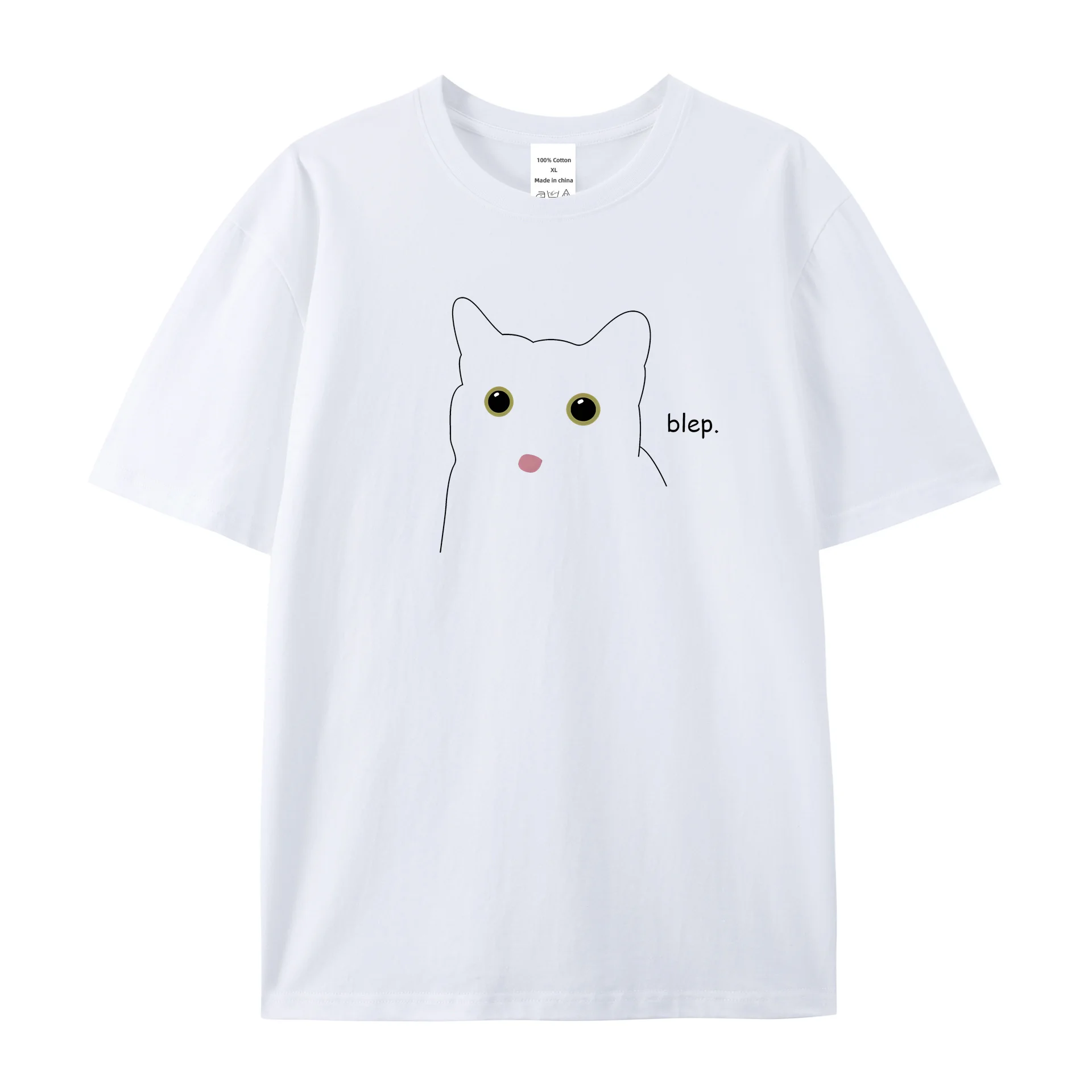 New Premium Cotton Round Neck Short Sleeve Cat Pattern T-shirt - Black and White, Plus Size Women's top mujer
New Premium Cotton Round Neck Short Sleeve Cat Pattern T-shirt - Black and White, Plus Size Women's top mujer