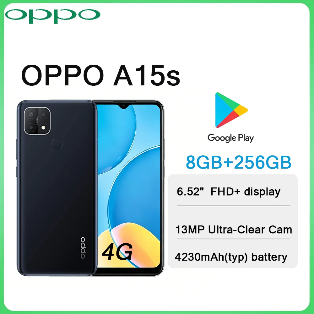 OPPO A15s 6.52" Screen 4G LTE Smartphone 8GB+256GB 13MP Camera 4230mAh Battery Dual SIM 2026 Newest Android Mobile Phone
OPPO A15s 6.52" Screen 4G LTE Smartphone 8GB+256GB 13MP Camera 4230mAh Battery Dual SIM 2026 Newest Android Mobile Phone