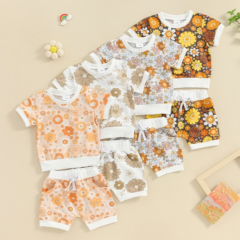 Toddler Kids Baby Girls 2Pcs Summer Outfits Short Sleeve Floral Print T-Shirt + Shorts Set Infant Casual Clothes Sets
Toddler Kids Baby Girls 2Pcs Summer Outfits Short Sleeve Floral Print T-Shirt + Shorts Set Infant Casual Clothes Sets