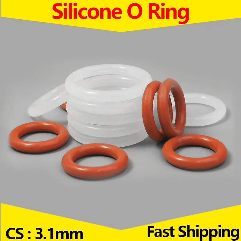 CS 3.1mm,Heat-Resistant Food Grade Silicone O-Ring,VMQ White/Red Rubber Seal O Ring,Thickness 3.1, OD 10-300mm
CS 3.1mm,Heat-Resistant Food Grade Silicone O-Ring,VMQ White/Red Rubber Seal O Ring,Thickness 3.1, OD 10-300mm