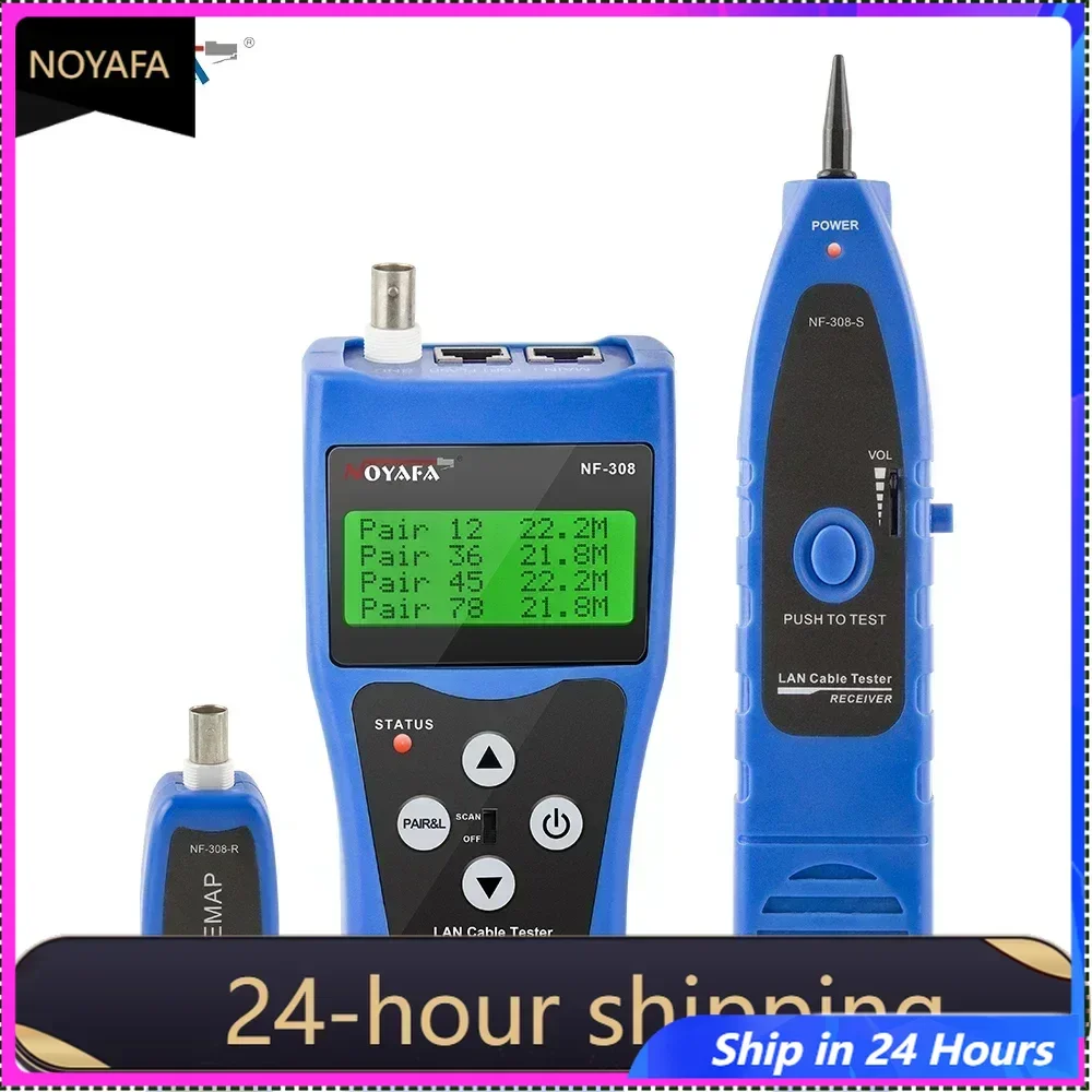 NOYAFA NF-308 Network Cable Tester LAN Measure Length Cables Continuity Test Wire Tracker BNC RJ45 RJ11 Ethernet Cable Tracker
NOYAFA NF-308 Network Cable Tester LAN Measure Length Cables Continuity Test Wire Tracker BNC RJ45 RJ11 Ethernet Cable Tracker