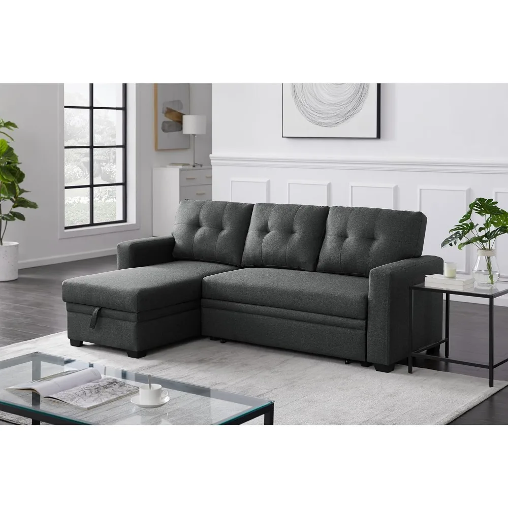 L-Shaped Reversible Sleeper Sectional Sofa Linen Upholstered Tufted Sofa&Couch W/Reversible Storage Chaise, Modern Living Room C
L-Shaped Reversible Sleeper Sectional Sofa Linen Upholstered Tufted Sofa&Couch W/Reversible Storage Chaise, Modern Living Room C