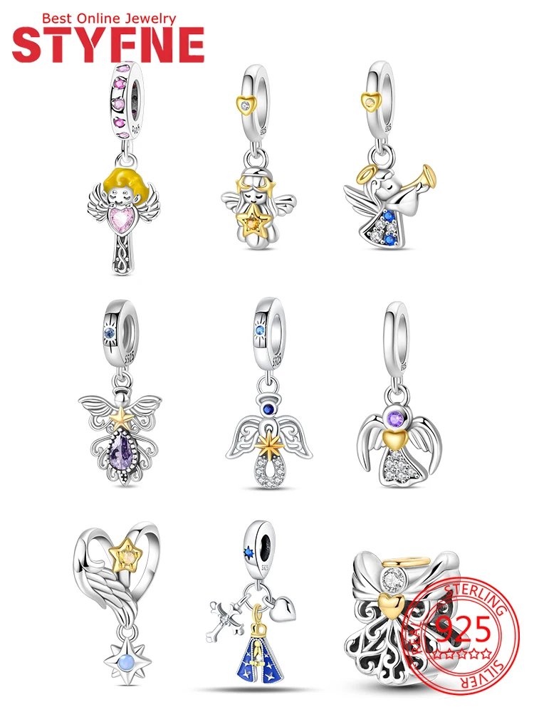 Charms 925 Silver Angel Series Sparkling Zircon Wings Beads Pendant Fit Diy Original Bracelet Necklace Women Jewelry Gifts
Charms 925 Silver Angel Series Sparkling Zircon Wings Beads Pendant Fit Diy Original Bracelet Necklace Women Jewelry Gifts