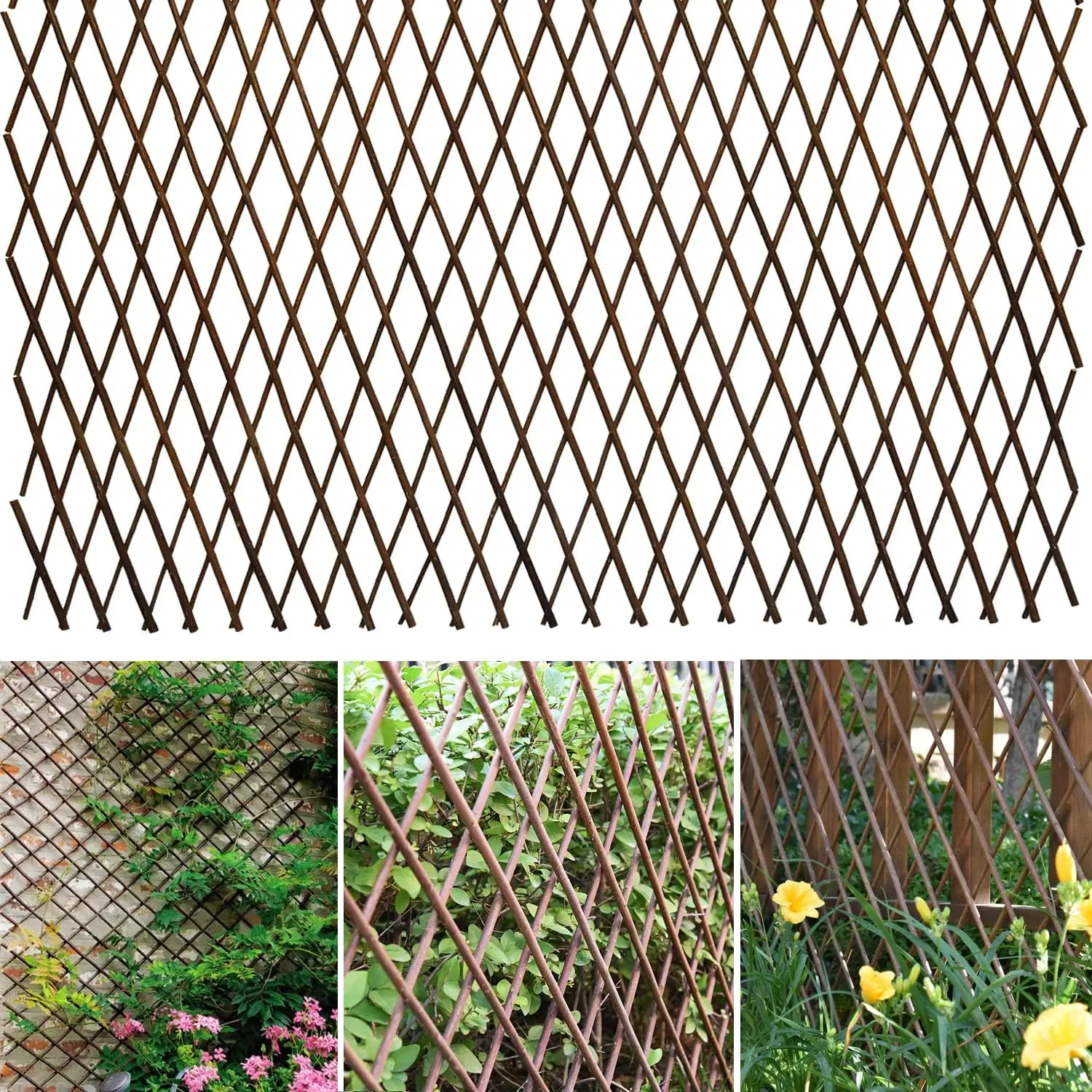 Expandable Willow Lattice Fence Panel for Climbing Plants, Adjustable Garden Trellis Support
Expandable Willow Lattice Fence Panel for Climbing Plants, Adjustable Garden Trellis Support