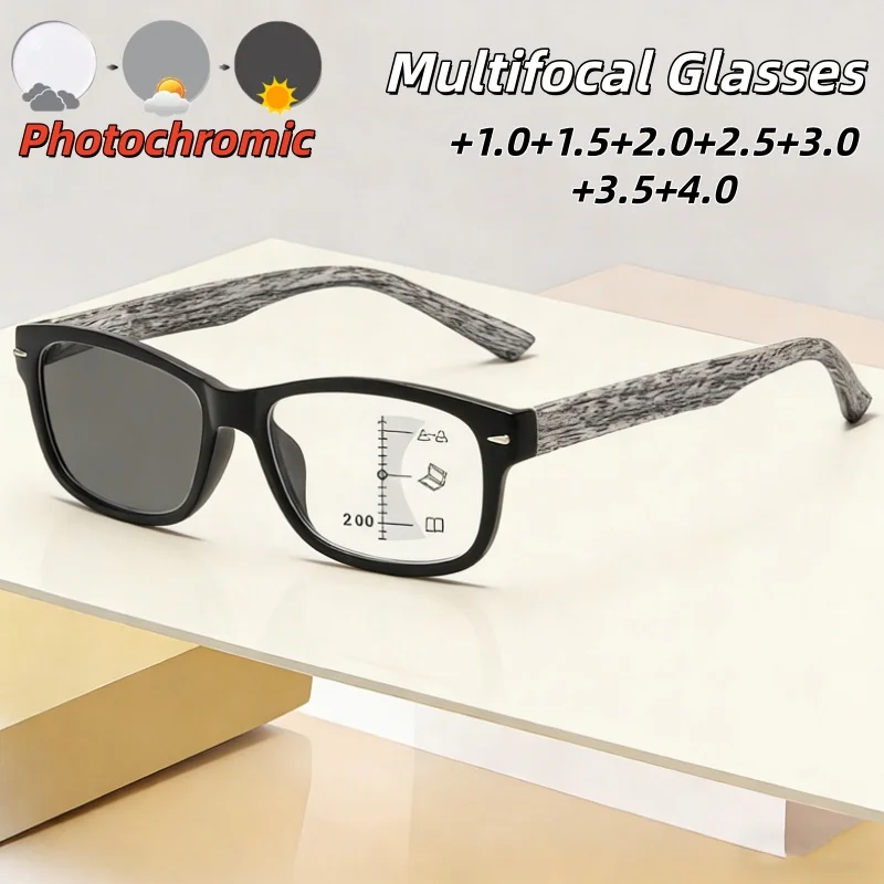 Classic Square Photochromic Multifocal Reading Glasses High-definition Anti-blue Light Vintage Wood-grain Leg Eyeglasses
Classic Square Photochromic Multifocal Reading Glasses High-definition Anti-blue Light Vintage Wood-grain Leg Eyeglasses